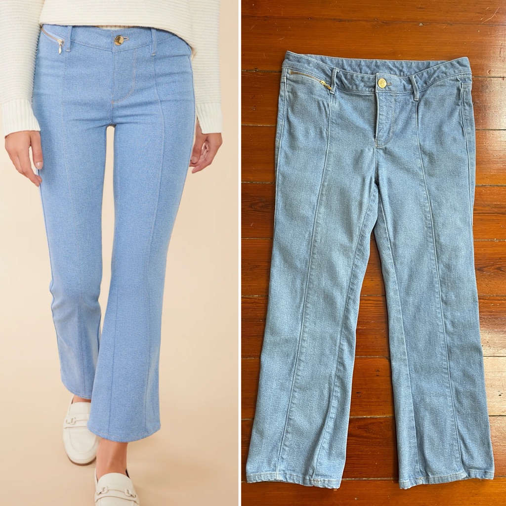 Spartina 449 Mallory Kick Flare Jeans Light Wash Denim Isle Of Palm - Sz 10